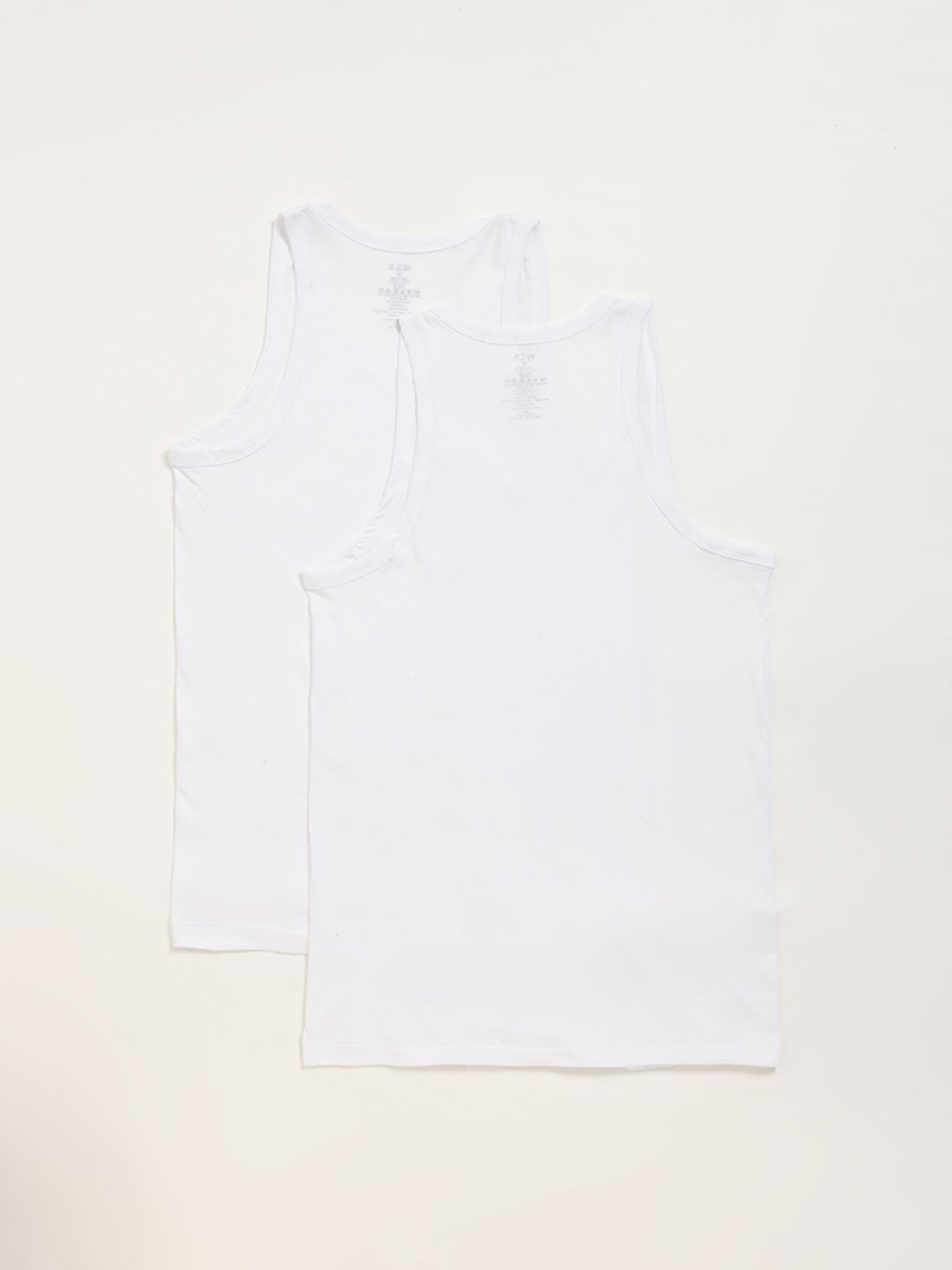 WES Lounge by Westside Plain White Vests - Pack of 2