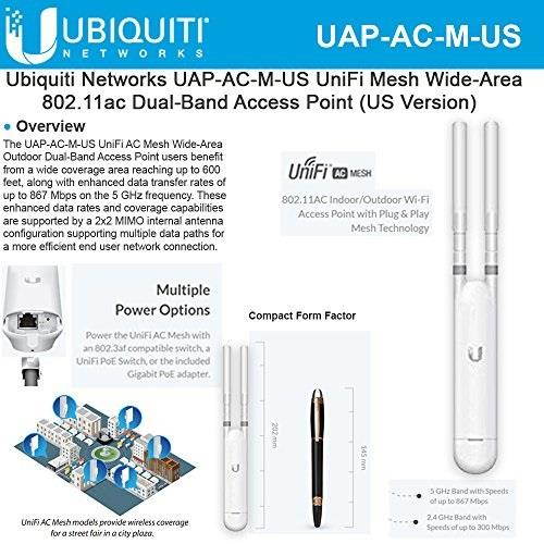 ubiquiti networks unifi ac mesh 1167mbit/s power over ethernet poe white