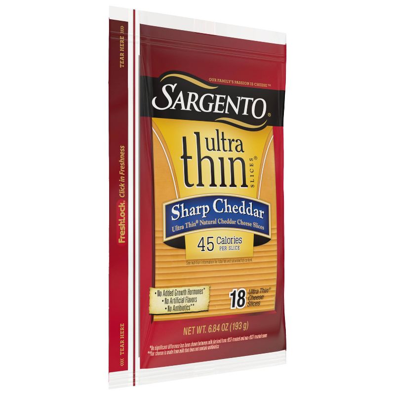 Sargento Ultra Thin Natural Sharp Cheddar Cheese Slices - 18ct