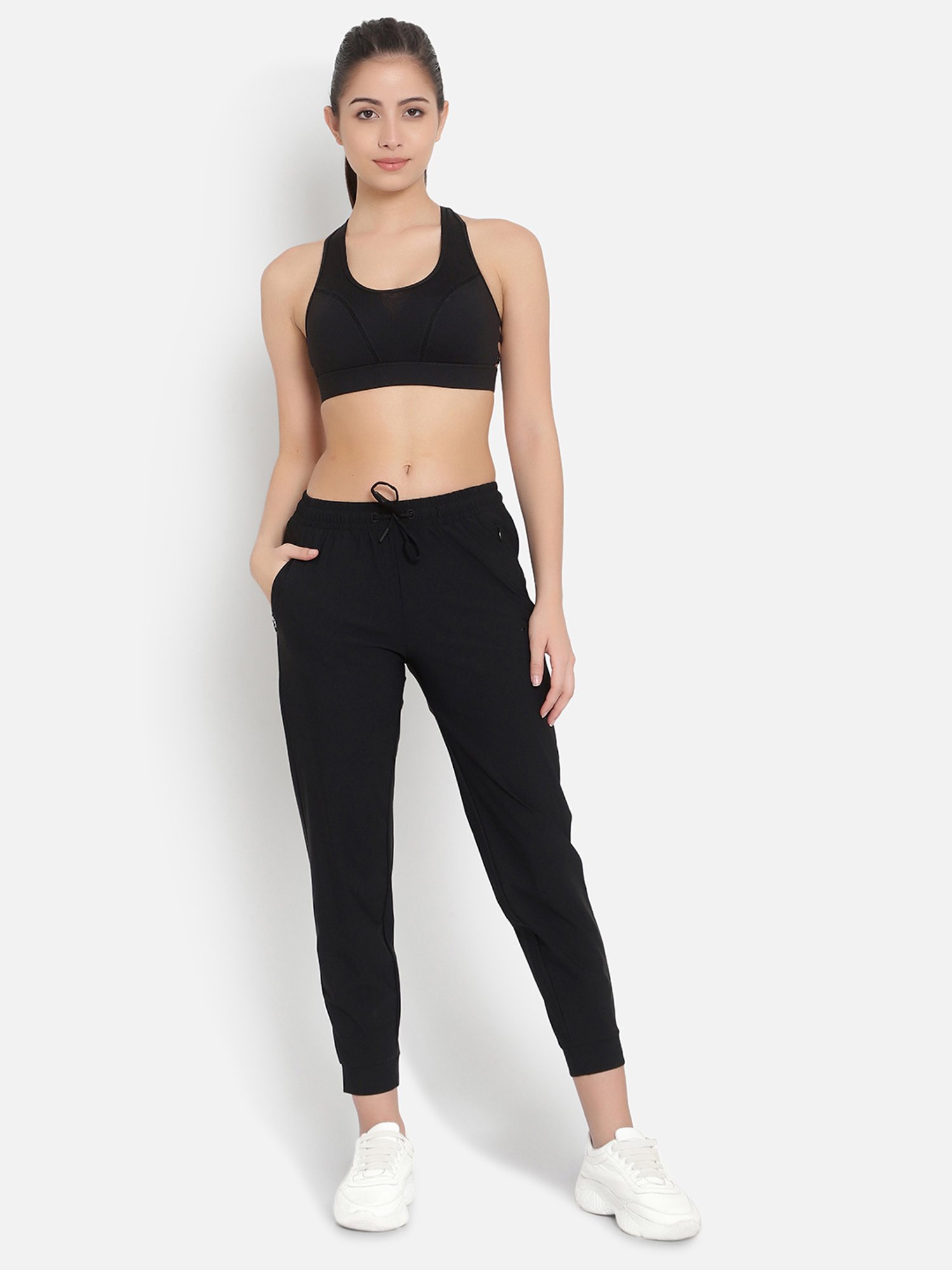 Anta Grey Printed Active Crop Tank Top