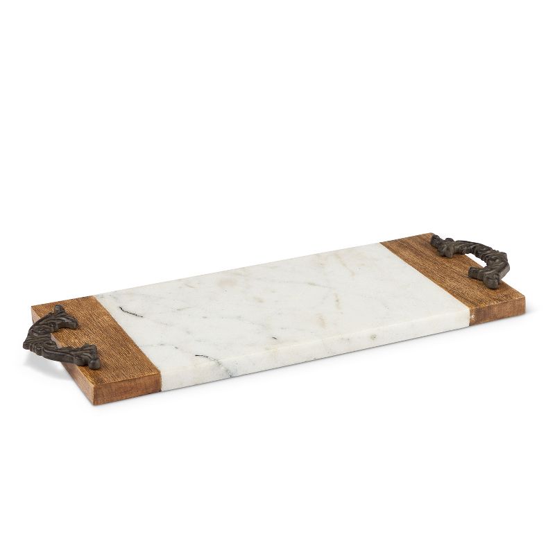 GG Collection Antiquity Collection Marble, Wood and Metal Small Cutting/Serving Board