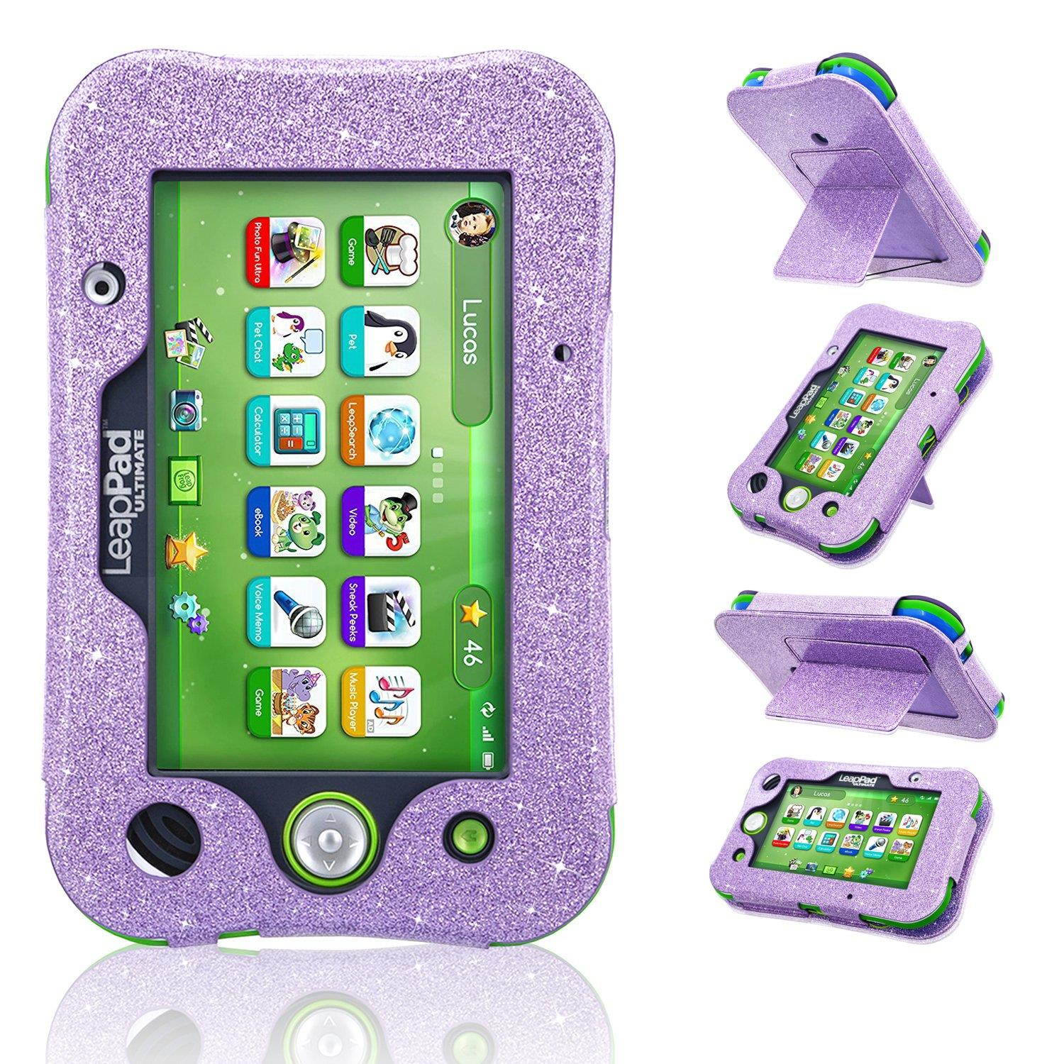 LeapPad Ultimate Case, ACdream Leather Tablet Case for LeapPad ACdream Kids Learning Tablet(2017 release), (Purple Star of Paris)