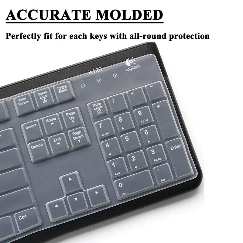 Keyboard Cover for Logitech K120 MK120 Ergonomic Desktop USB Wired Keyboard Ultra Thin Protective Skin for Logitech MK120 K120 Clear
