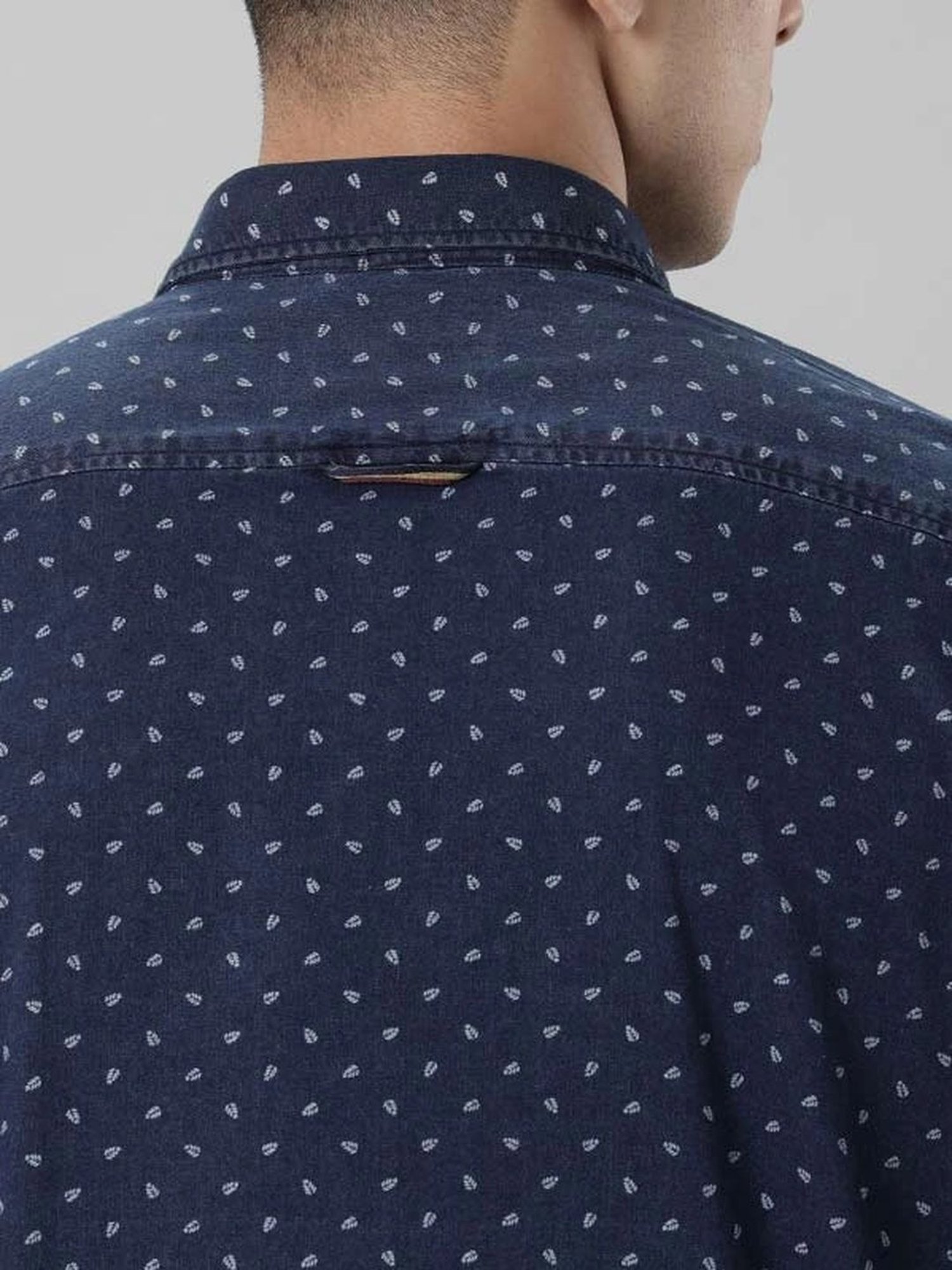 Indian Terrain Indigo Slim Fit Printed Shirt