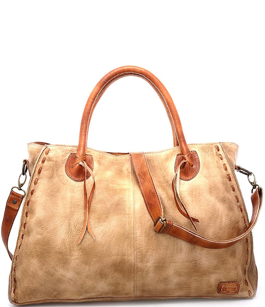 Bed Stu Rockaway Stitch-Detail Distressed Satchel Bag