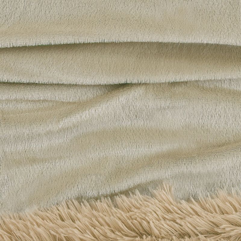 1 Pc Twin Microfiber Long Shaggy Bed Blankets Pale Camel  - PiccoCasa