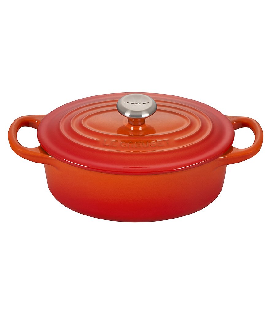 Le Creuset Signature 1-Quart Oval Enameled Cast Iron Dutch Oven with Stainless Steel Knob