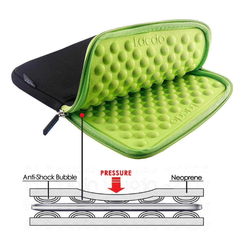 Lacdo Shockproof Tablet Sleeve Case for iPad Pro 10.5 inch | 9.7 inch New iPad | iPad Pro | iPad Air 2 | iPad 4, 3 | Samsung Galaxy Tab 10.1 Inch Protective Bag, fit Apple Smart Keyboard, Green/Black