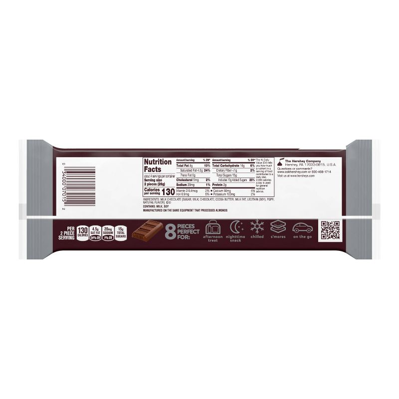 Hershey's Milk Chocolate Candy Bars - 3.6oz/8ct