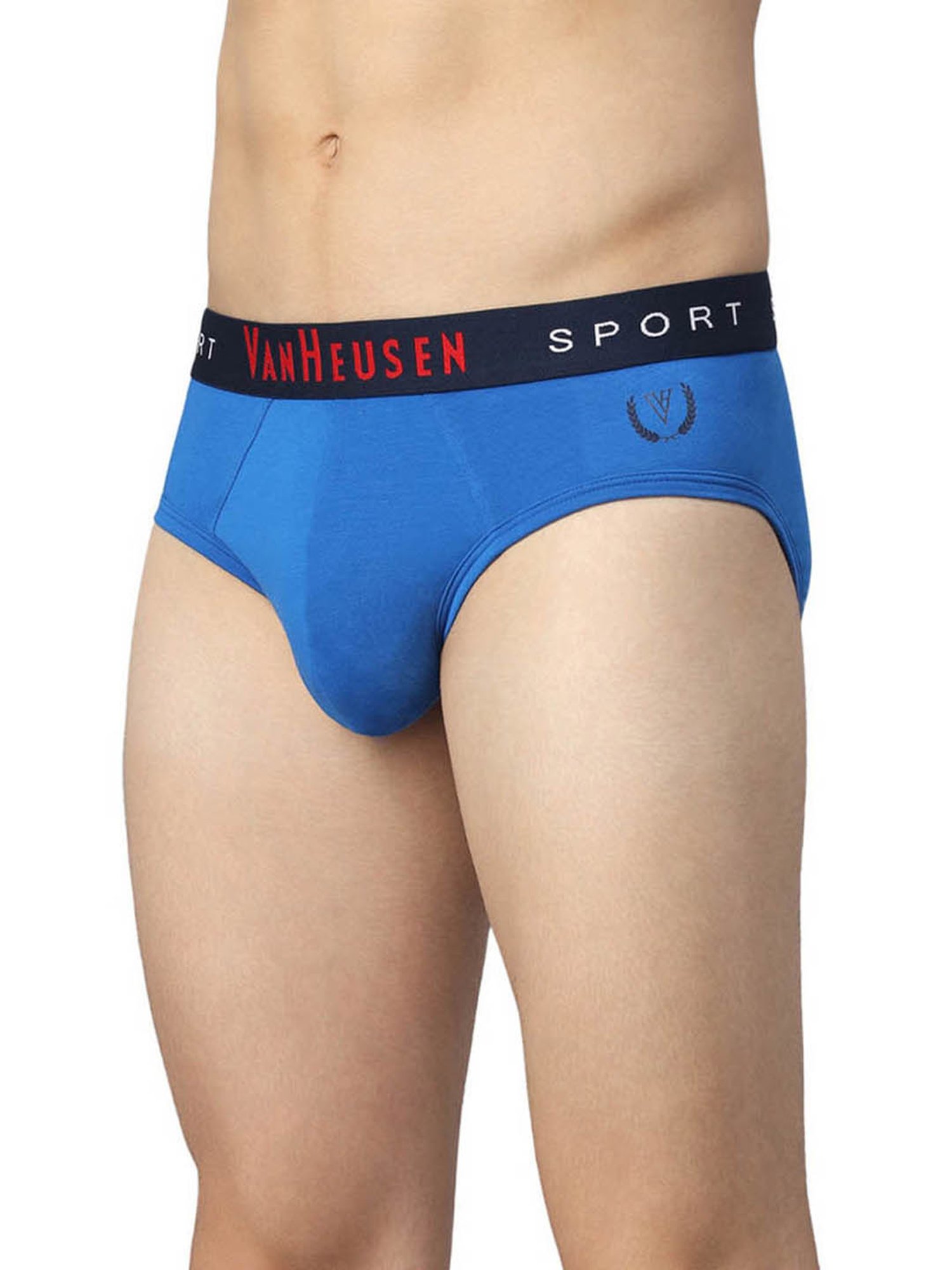 Van Heusen Sport Regular Fit Plush Back Elasticized Waistband Ultra Soft Briefs - Nautical Blue