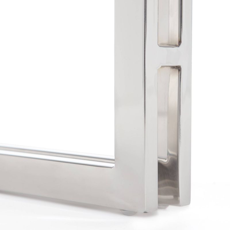 Highline Stainless Steel Metal Bench Dark Walnut Brown - Finch