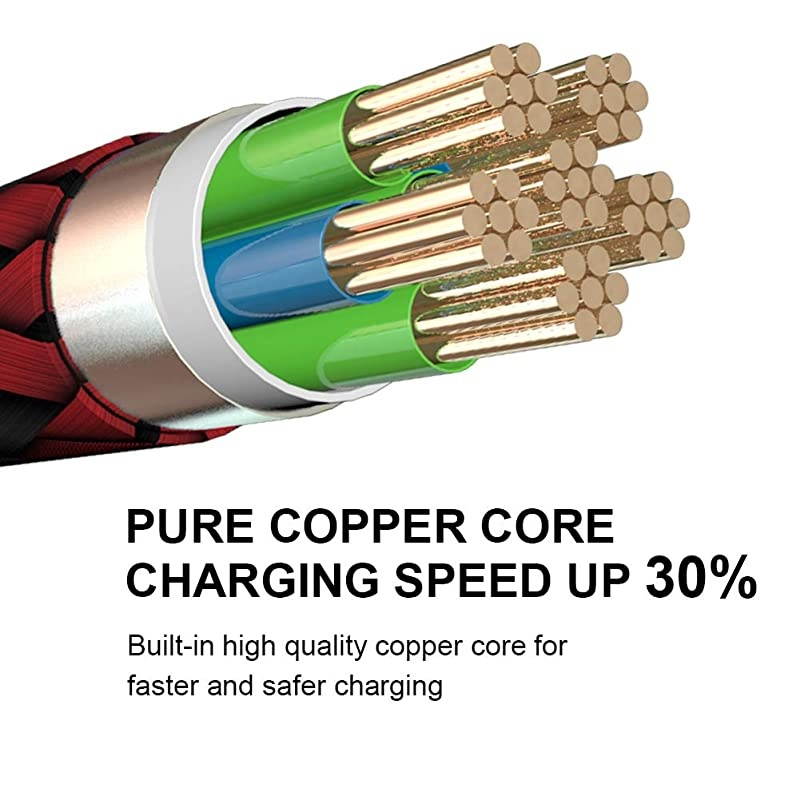 ChargerYEFOOT MFi Certified Lightning Cable336610FTUSB Syncing Data Nylon Braided with Metal Connector Compatible 11ProMaxXXSXRXS Max8Plus77 Plus MoreBlackRed