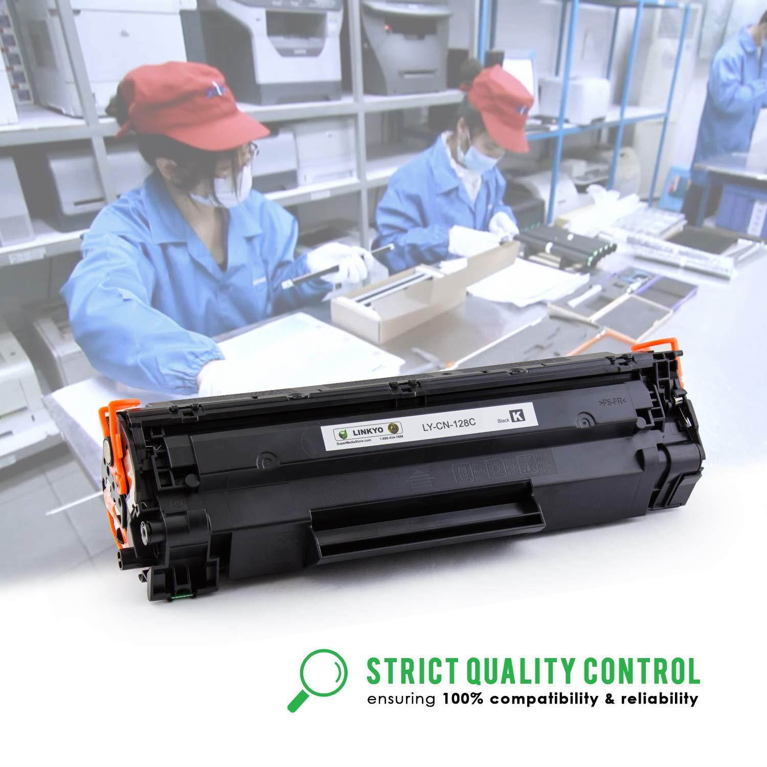 LINKYO Compatible Toner Cartridge Replacement for Canon 128 (Black, 3-Pack)