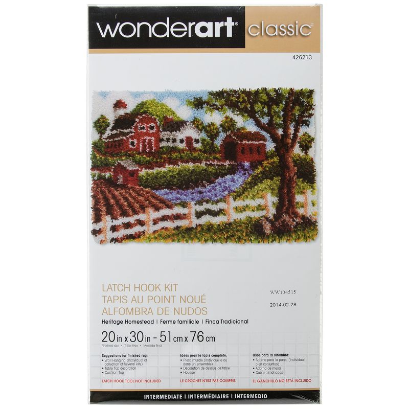 Wonderart Classic Latch Hook Kit 20"X30"-Heritage Homestead
