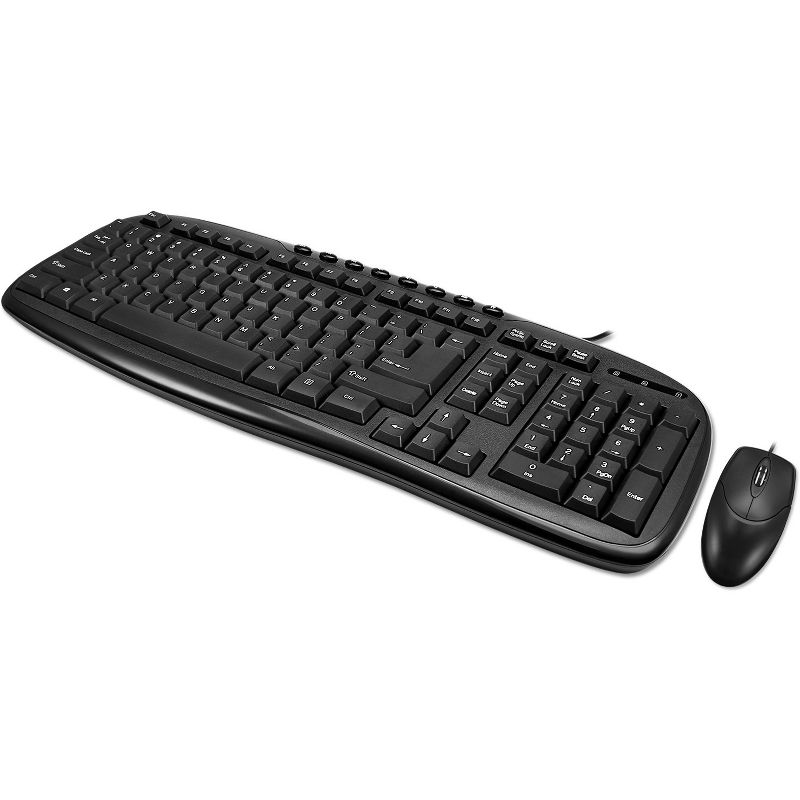 Adesso EasyTouch AKB-133CB Desktop USB Multimedia Keyboard and Mouse Combo - Retail - USB Cable 103 Key - English (US) - USB Cable Optical - 1000 dpi