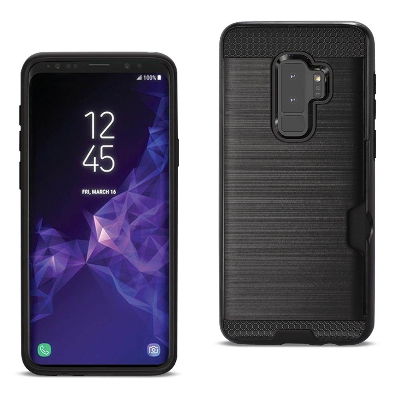 Reiko Samsung Galaxy S9 Plus Hybrid Case With Card Holder In Black