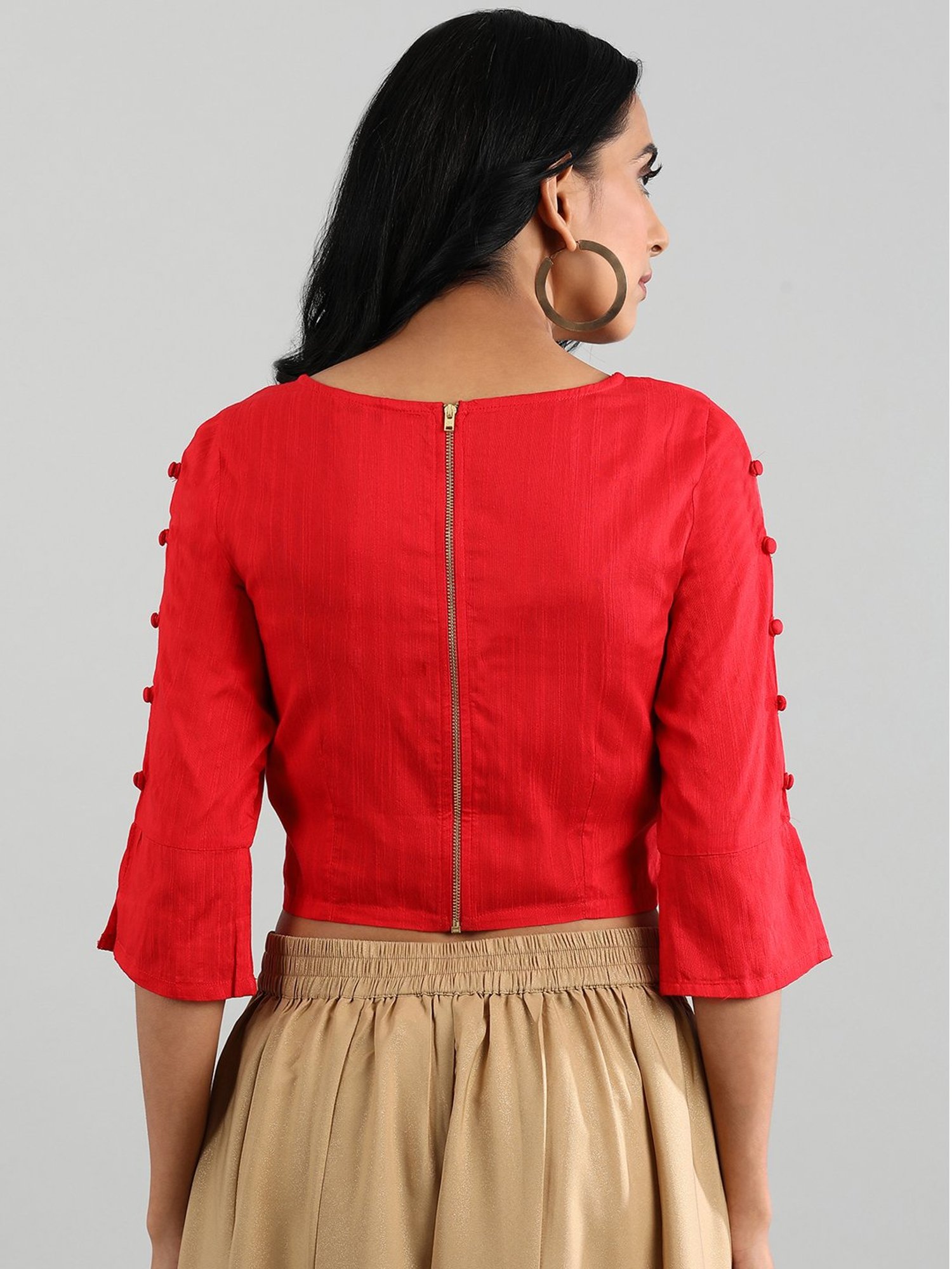 Aurelia Red Regular Fit Blouse