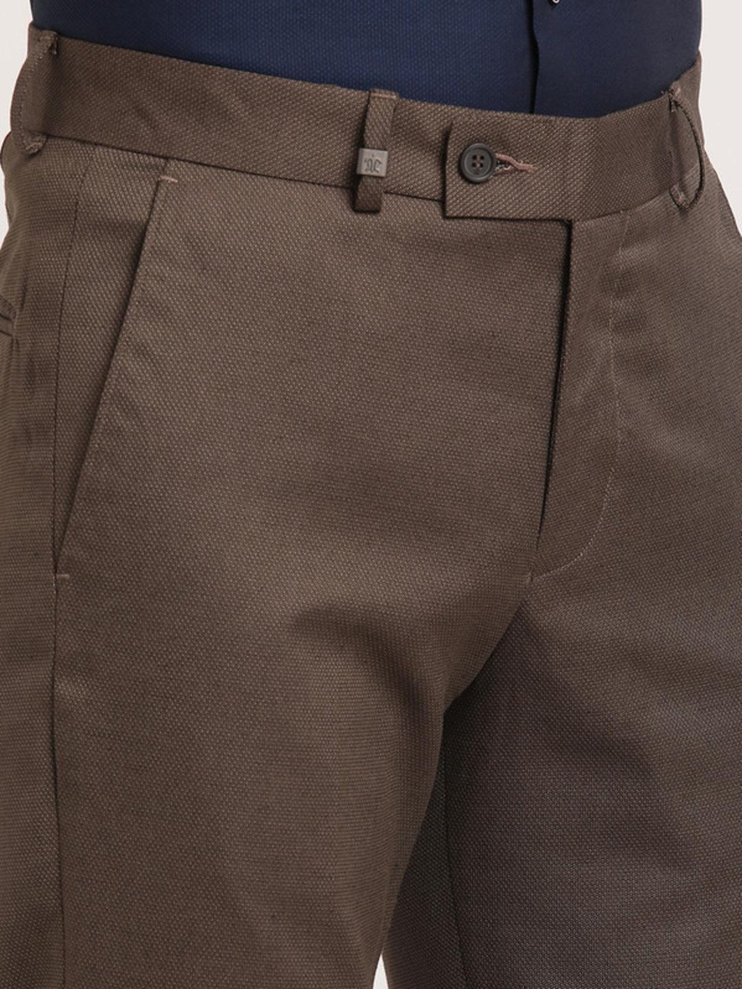 Turtle Brown Ultra Slim Fit Trousers