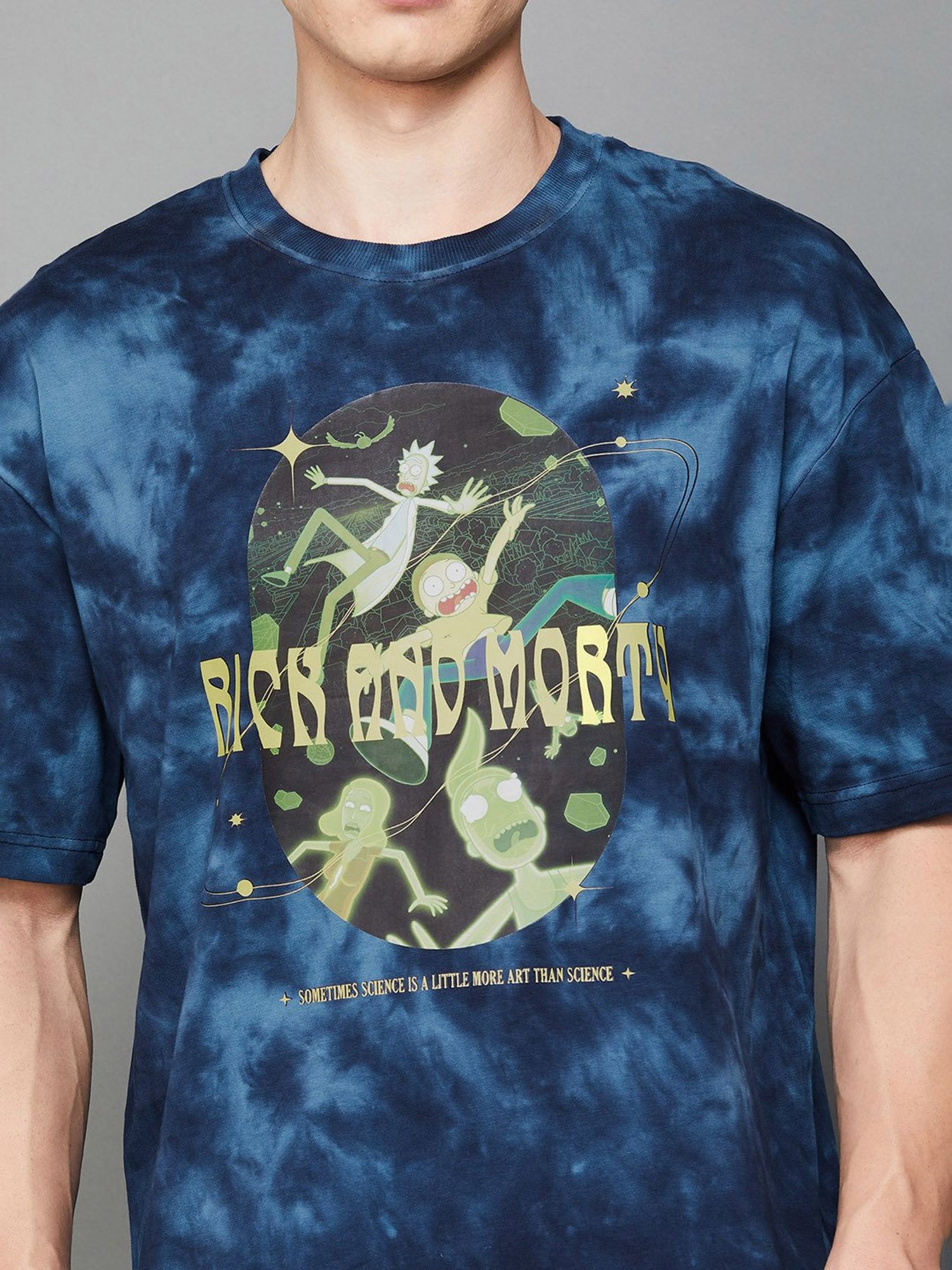 Forca by Lifestyle Navy Regular Fit Graphic Print Crew T-Shirt