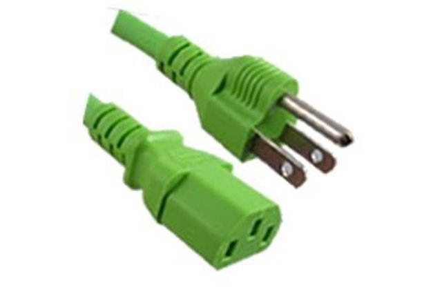 NexhiTM POWER CORD NEMA 5-15P / IEC320 C13 , Black, 4 ft. W/PC, Green