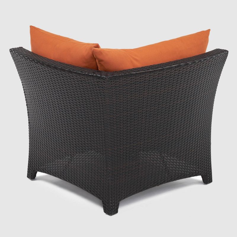 Deco 6pc Sectional and Table with Umbrella - Orange - RST Brands