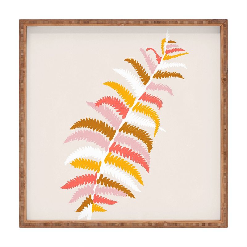 17" Wood Sunshine Canteen Large Fall Fern Tray - society6