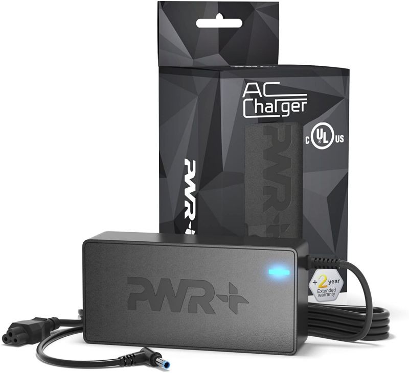 19.5V 65W 45W UL Listed HP Smart Blue Tip AC Adapter for Many Models Including: X360 Pavilion Envy Elitebook 840 ProBook and More 741727-001 Laptop Power-Supply Charger Cord