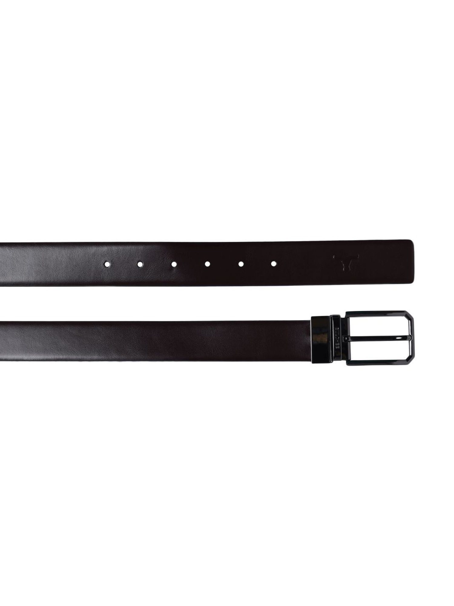 Bulchee Black & Brown Leather Solid Reversible Belt