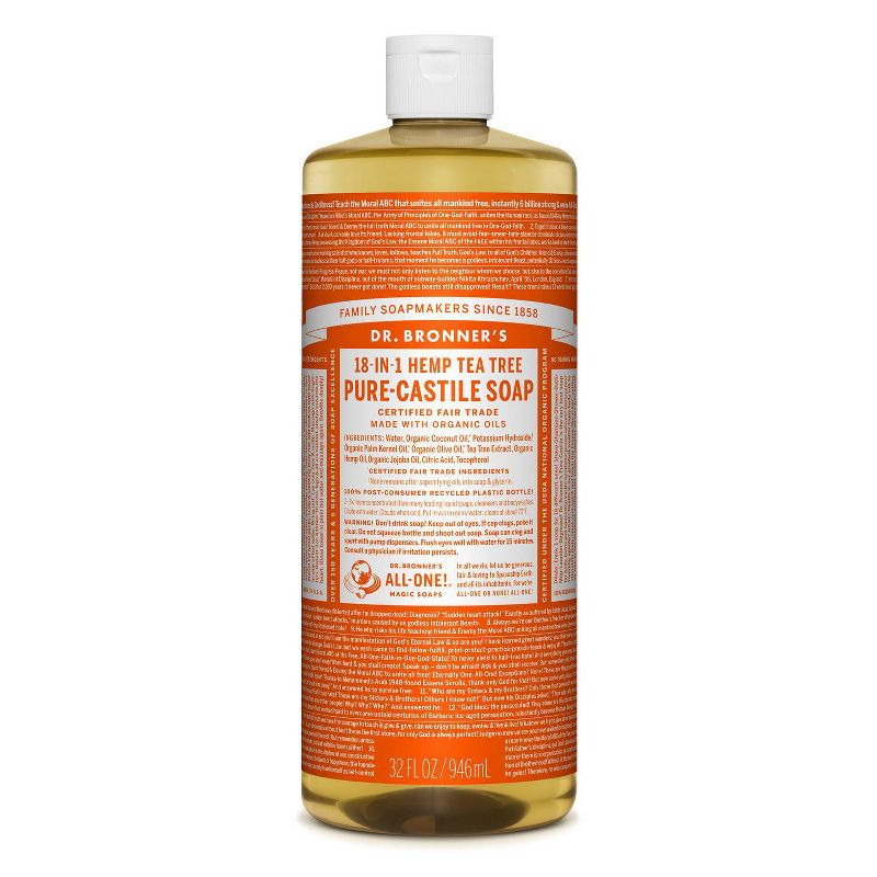 Dr.Bronner's 18-In-1 Hemp Pure-Castile Soap - Tea Tree - 32 fl oz