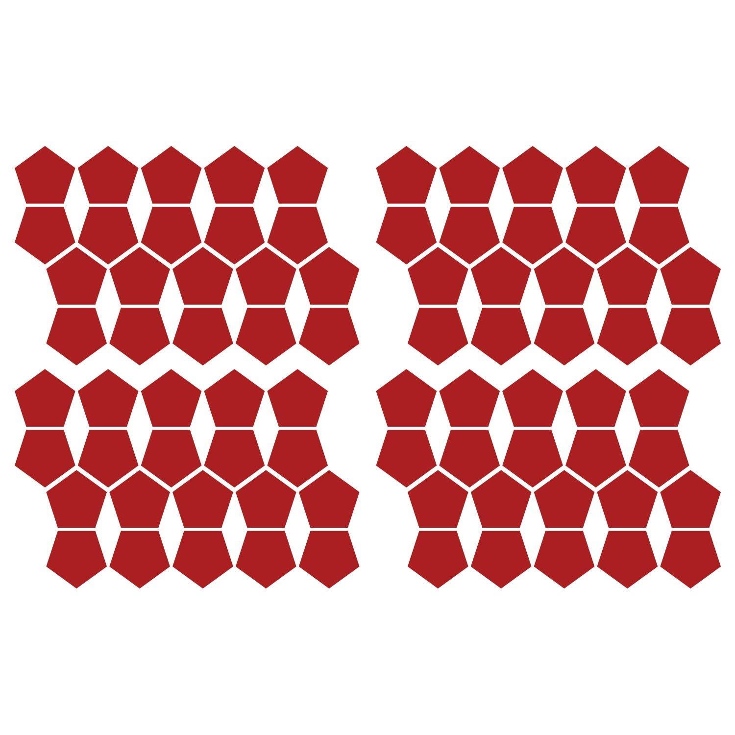 LiteMark 5.5 Inch Red Removable Pentagon Decals - Pack of 8