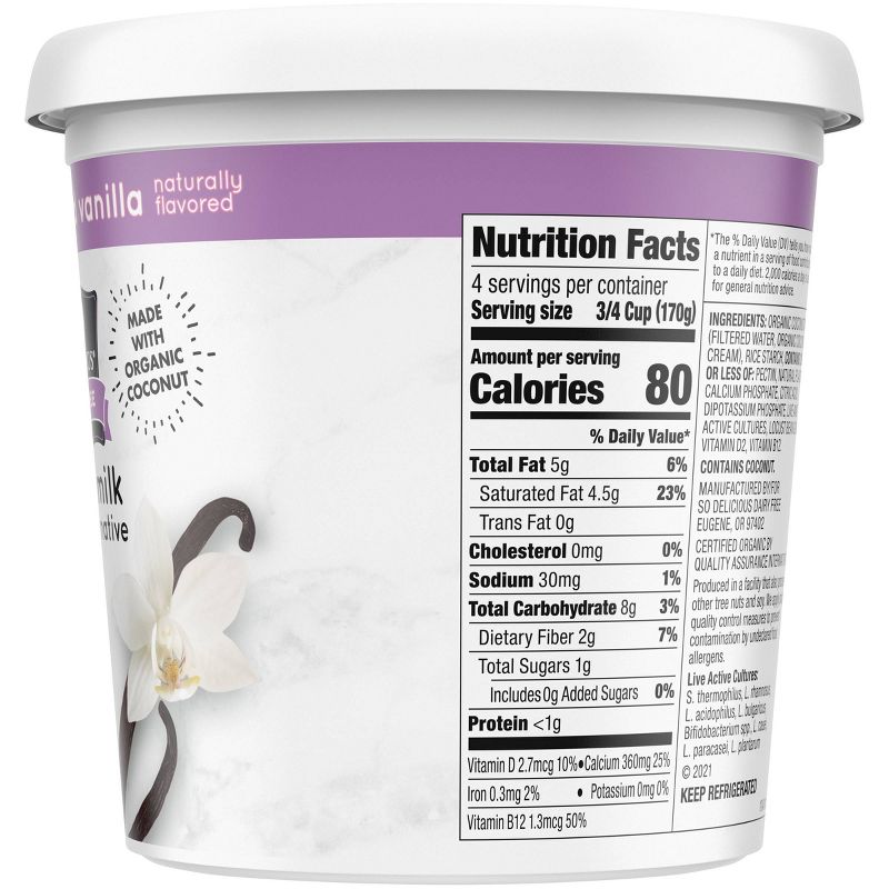 So Delicious Dairy-Free Unsweetened CoconutMilk Vanilla Yogurt Alternative - 24oz