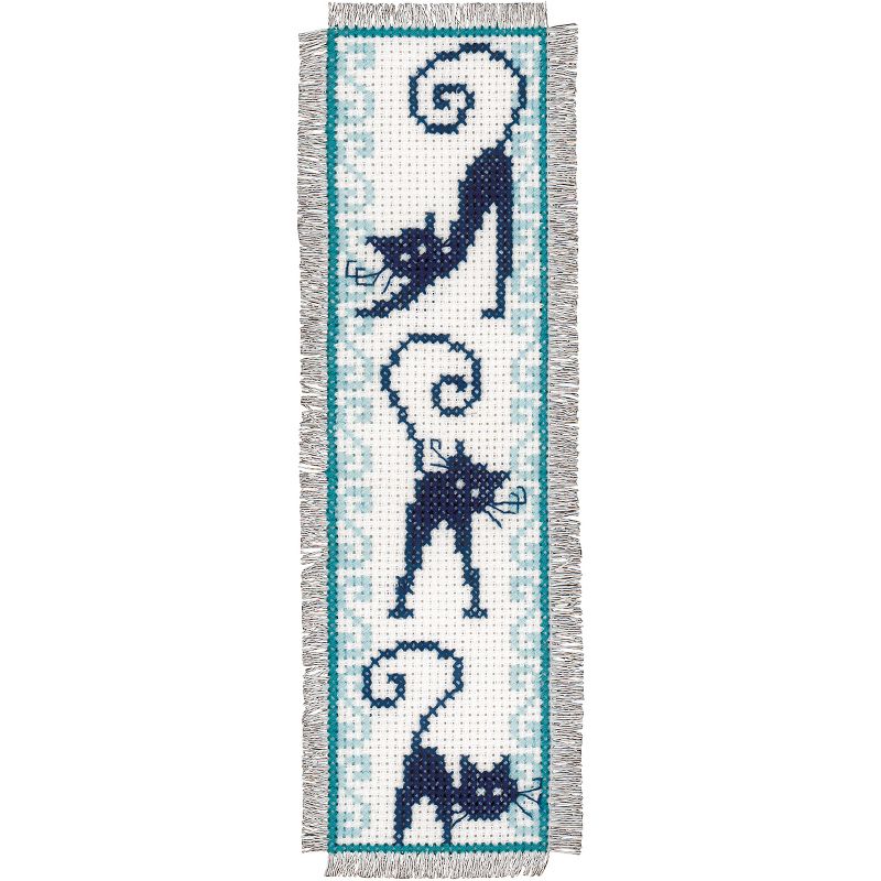 Vervaco Counted Cross Stitch Kit 2.5"X8"-Cheerful Cats On Aida (14 Count)