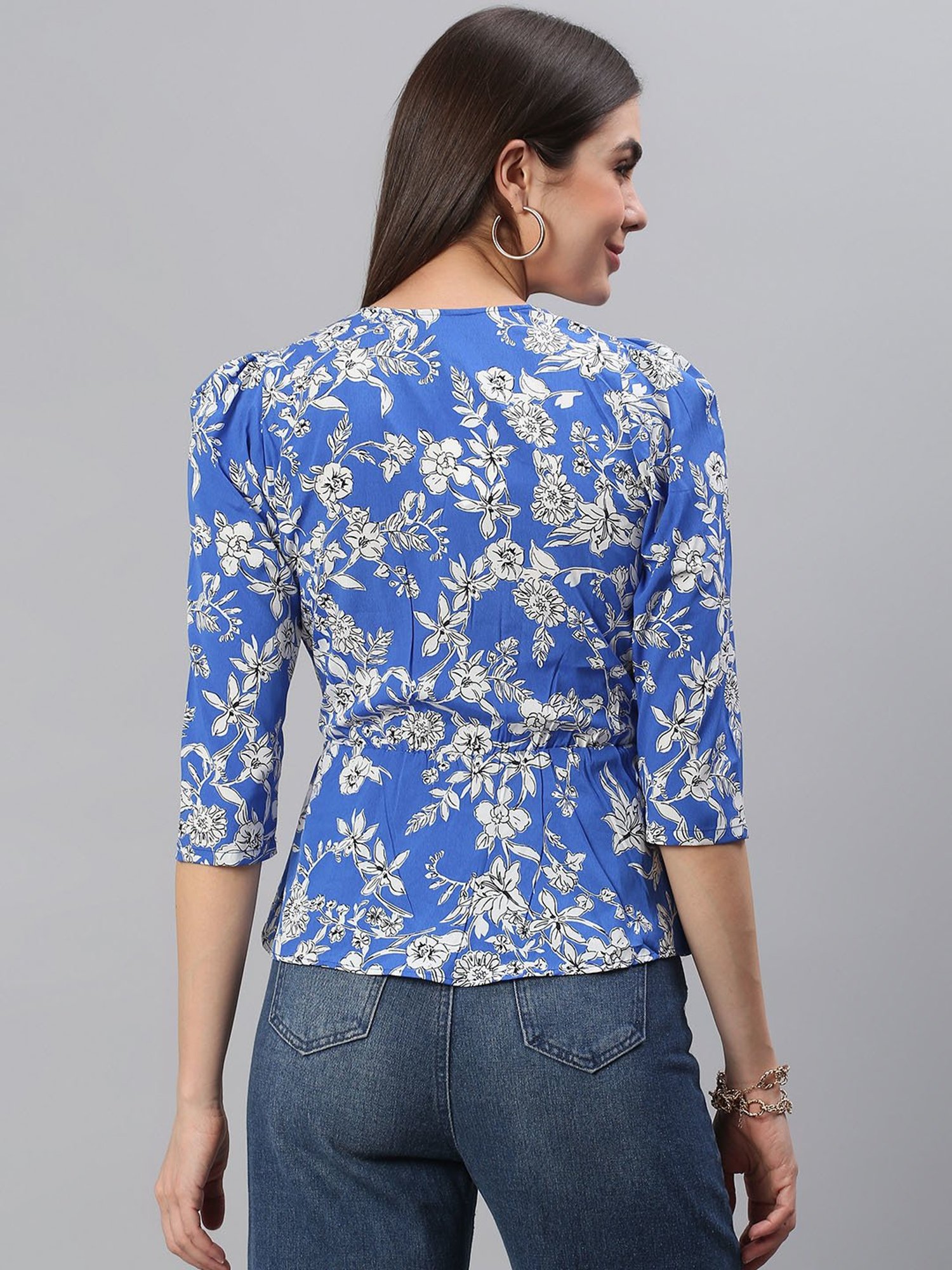 Cation Blue Printed Top