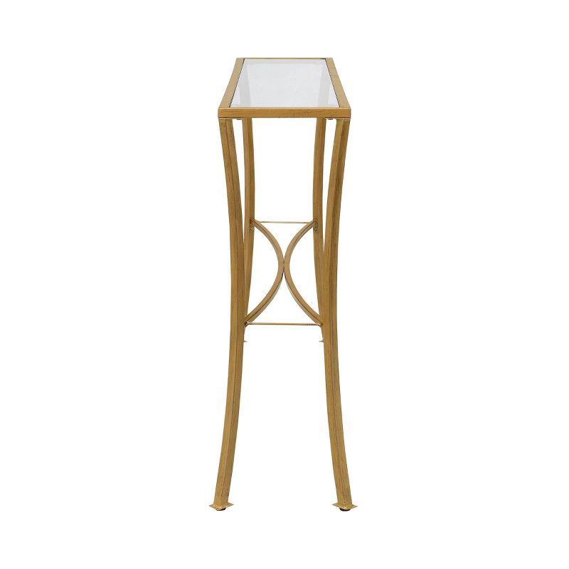 Palin Glass Top Console Table Antique Gold - Carolina Chair & Table