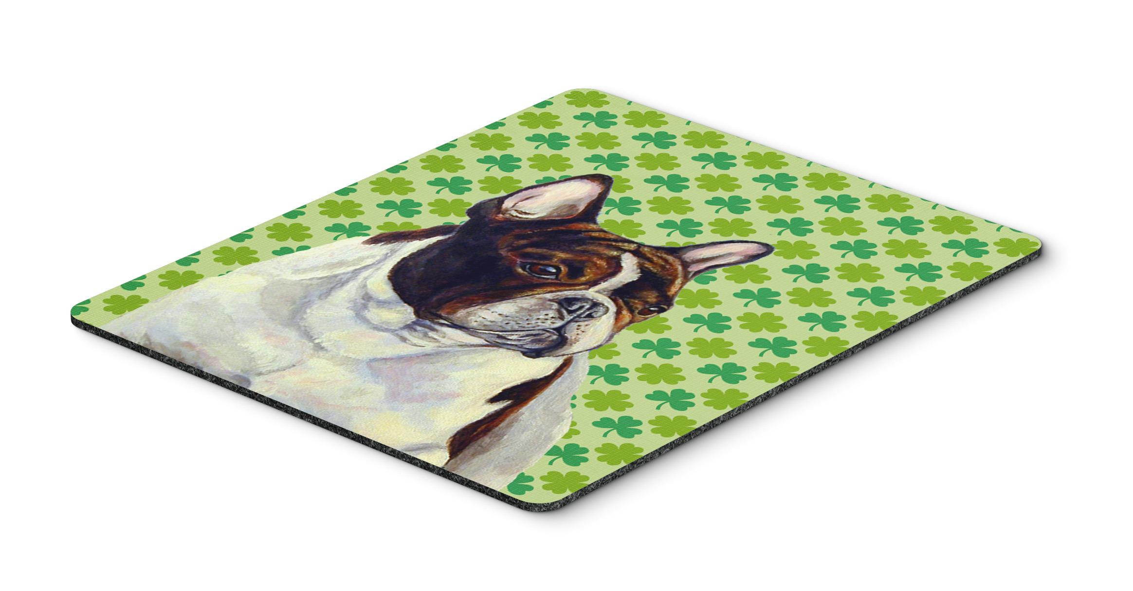 French Bulldog St. Patrick's Day Shamrock Portrait Mouse Pad, Hot Pad or Trivet
