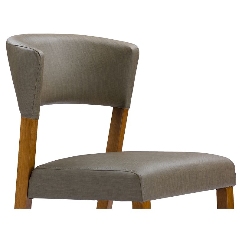 Agi Mid-Century Dining Chair in Walnut Wood and Beige Fabric - Armen Living