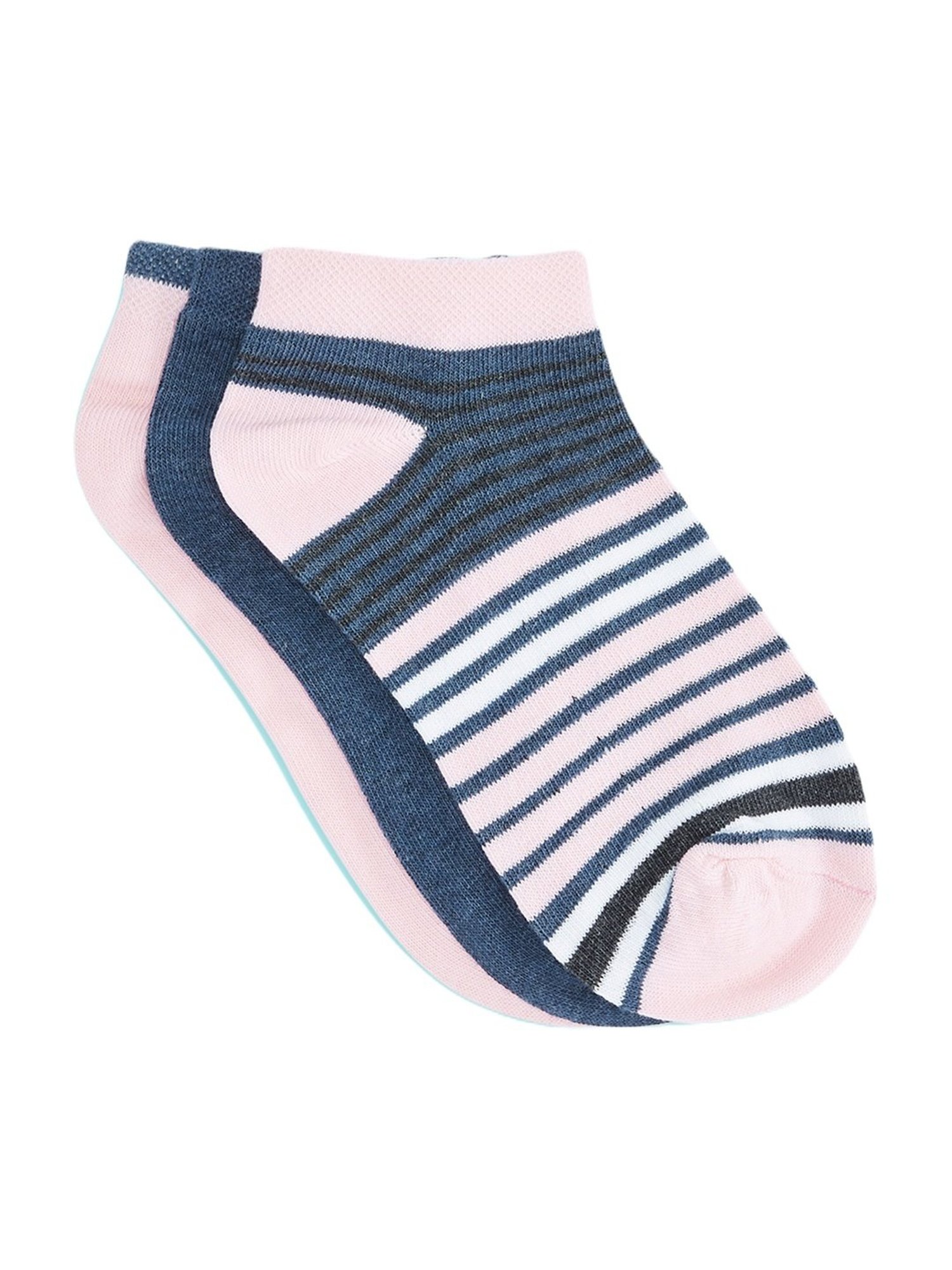 Honey by Pantaloons Blue Striped Socks - Pack of 3