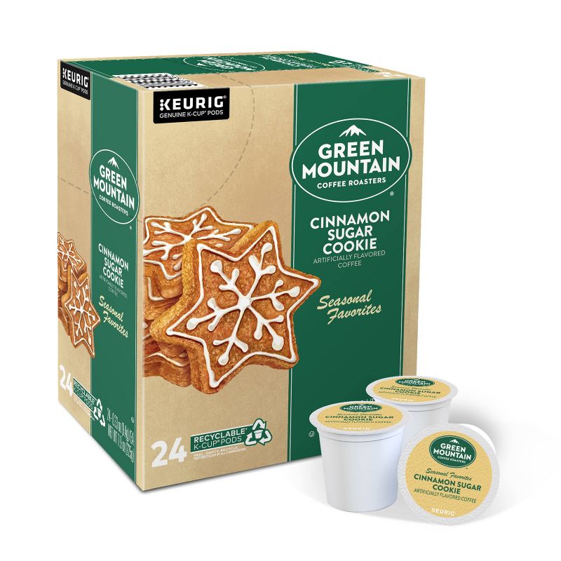 24ct Green Mountain Coffee Cinnamon Sugar Cookie Keurig K-Cup Coffee Pods Flavored Coffee Light Roast