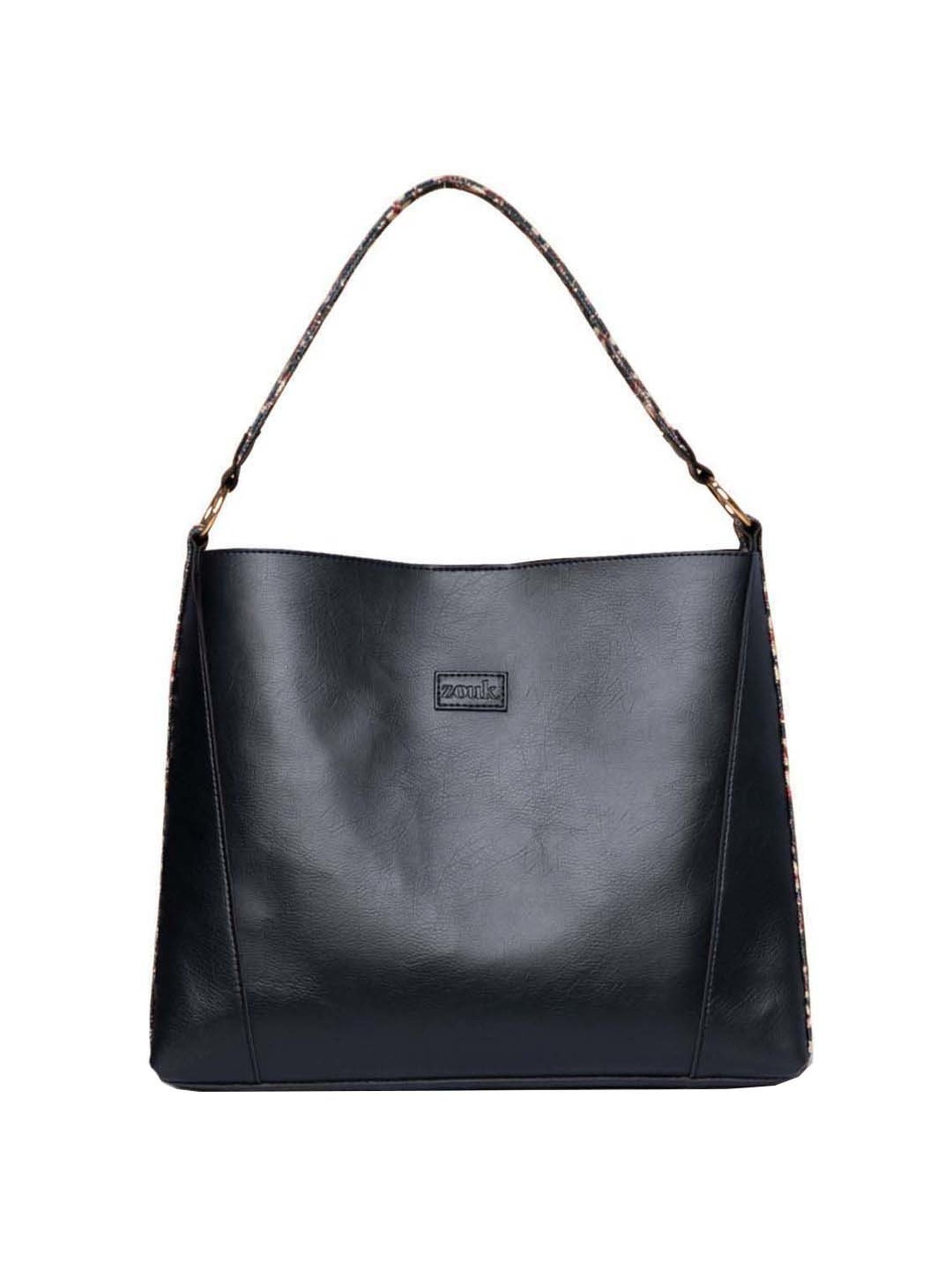 ZOUK Black Printed Large Tote Handbag