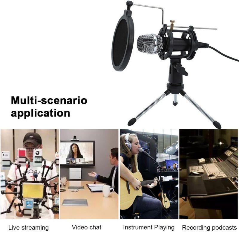 Mini Condenser Microphone PC Microphone 3.5mm Plug and Play Home Studio Podcast Vocal Recording Microphones