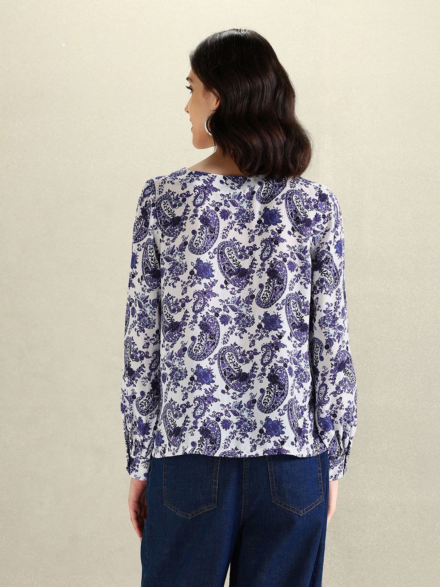 U.S. Polo Assn. Blue Floral Print Top