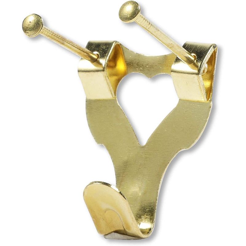 Okuna Outpost 100 Pack Heavy Picture Frame Hanger Wall Hooks with Screws, Gold, 1.3"