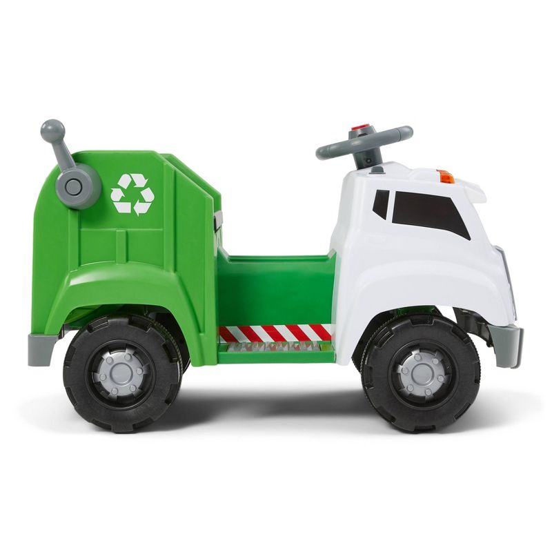 Kid Trax 6V Real Rigs Recycling Truck Interactive Powered Ride-On - Green/White