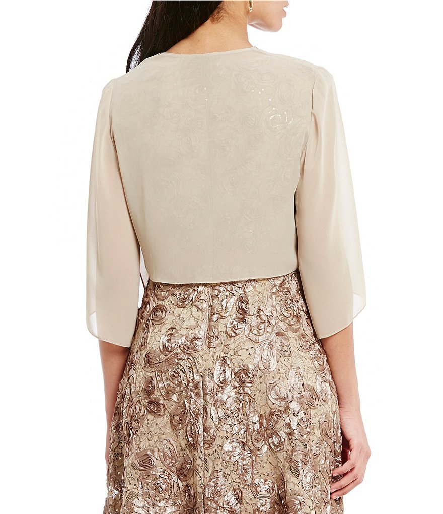 Ali Miles Printed Button Front Floral Wire Neck 3/4 Bell Sleeve Jacket