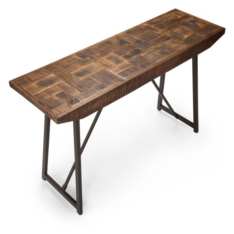 Walden Parquet Sofa Table Gray/ Natural - Steve Silver