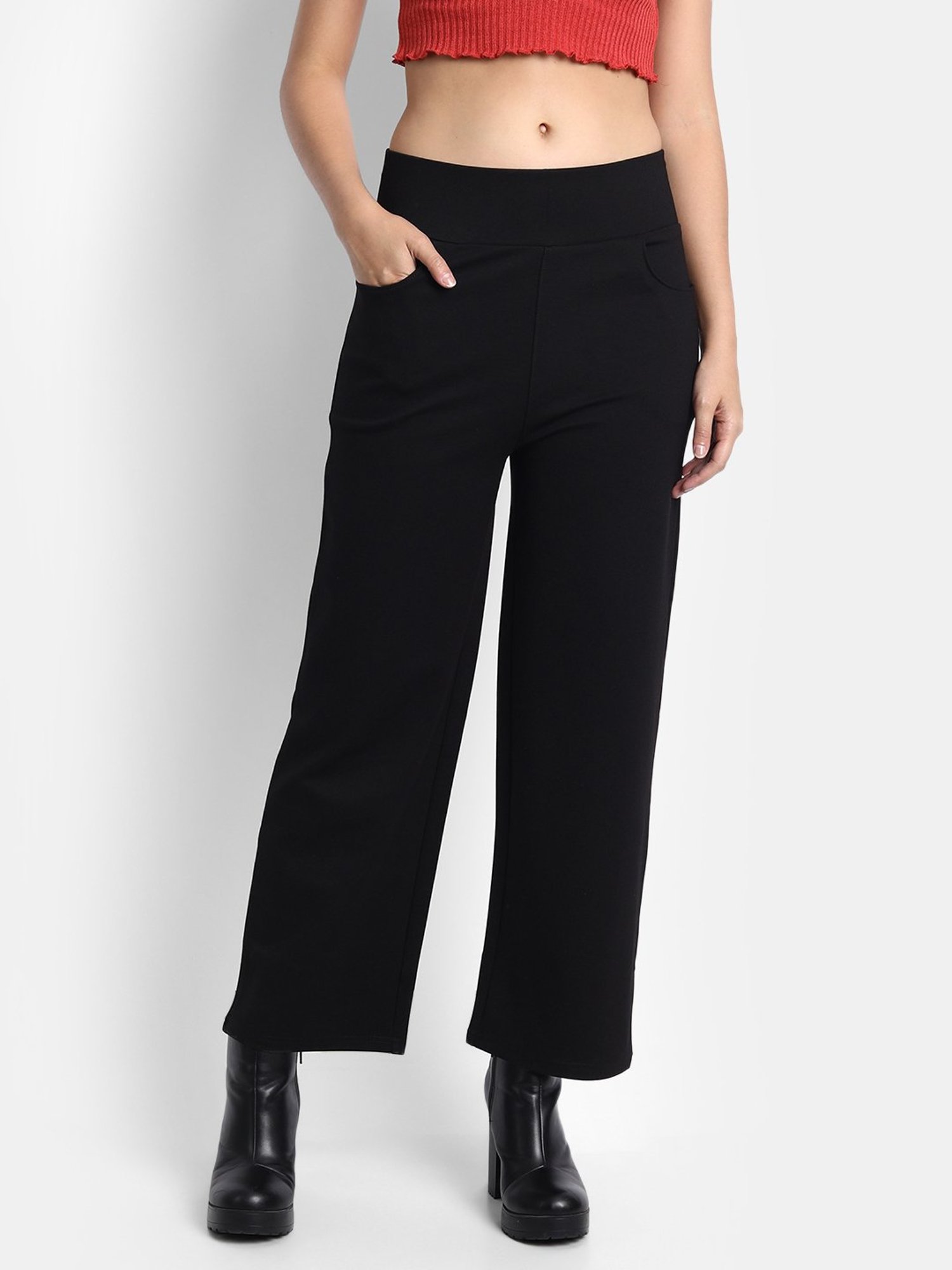 Broadstar Black High Rise Trousers
