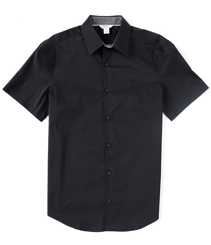 Calvin Klein Poplin Stretch Short-Sleeve Woven Shirt