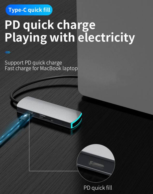 8-In-1 USB C Hub Type C to RJ45 4K HD Ethernet USB 3.0 Ports SD/TF Card Reader USB-C PD for MacBook Pro Dock