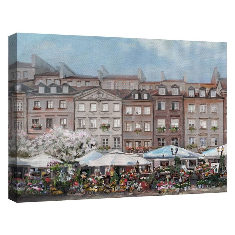 30" x 40" The Flower Market Portrait by Studio Arts Art on Canvas - Fine Art Canvas