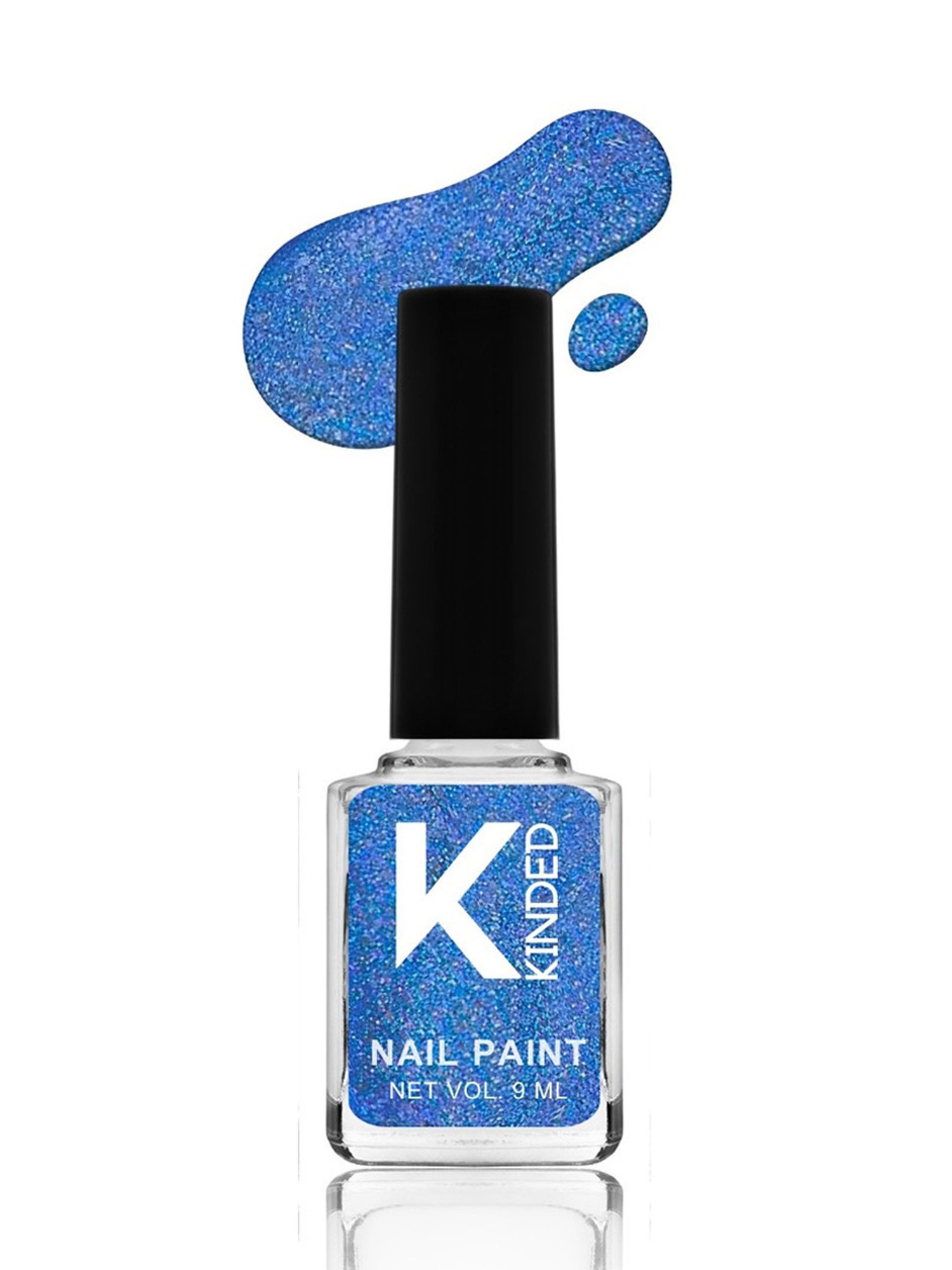 KINDED Nail Paint 15 Glittery Sapphire Blue - 9 ml
